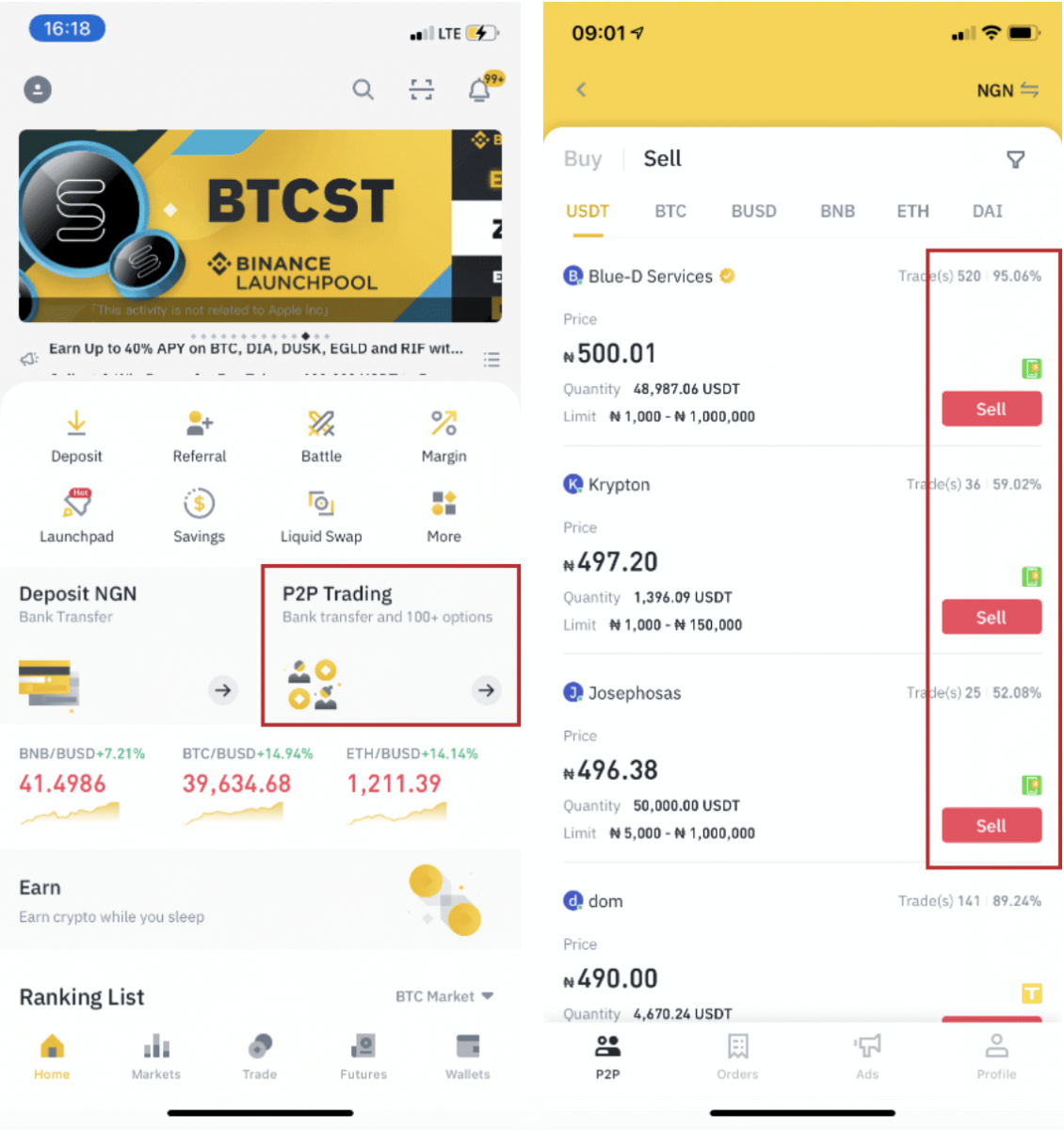 how to sell crypto on binance p2p by web and mobile app 10