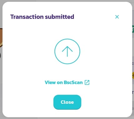 pancakeswap transaction submitted